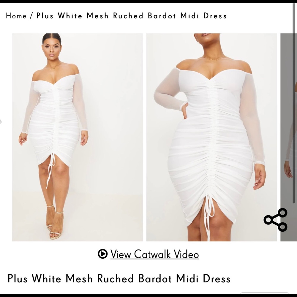 Mesh ruched dress